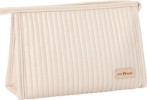 Miniatura 1 de FUMAFI Bolsa de maquillaje perezosa, organizador de cosméticos de, Beige, Simplicidad