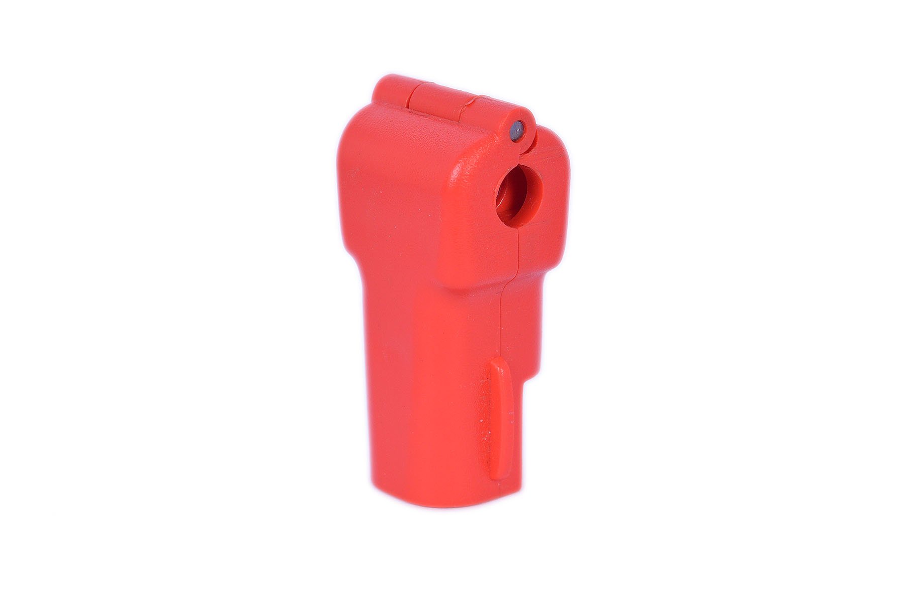 VIKALP, Stop Lock, Peg Hook Lock, 100 Pieces with 1 Magnetic Detacher Plastic Polished Stop Lock Peg Hooks for Security (6MM, Red)