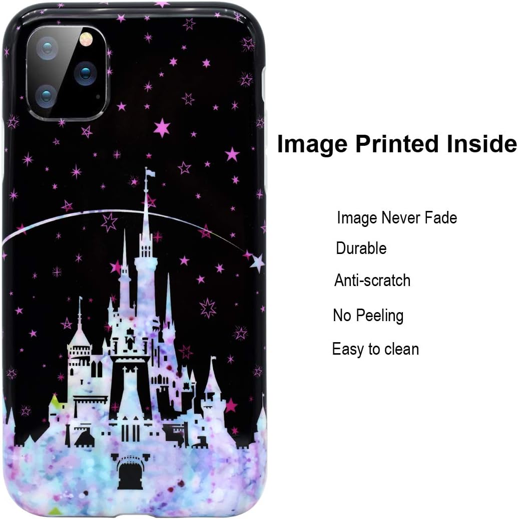 Unov Phone Case for iPhone 11 Pro Case Soft Protective Slim TPU Shockproof Bumper Design 5.8 Inch (Watercolor Castle)