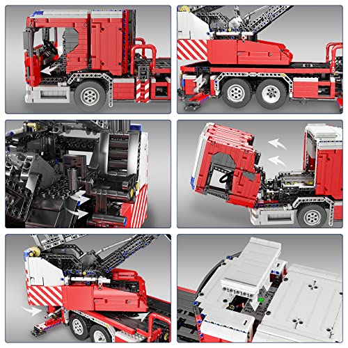 xSuper Red Hook and Ladders Truck Building Blocks, 4886Pcs+ Truck DIY Assembly Model Building Block Toy, Kompatibel mit… – Bild 7