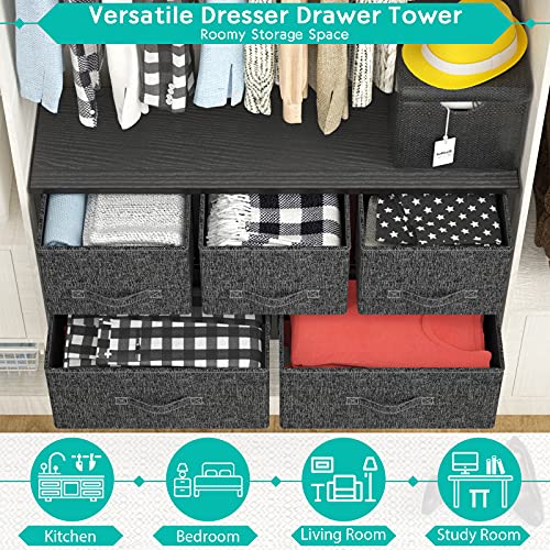 FURNINXS-Dresser-Bedroom-with-5-Drawers-Fabric-Storage-Tower-Wide-Chest-Organizer-for-Closet-Hallway-Entryway-Nursery-with-Metal-Frame-Wood-Top-Easy-Pull-Handle-Bins 61jNNMKATiS