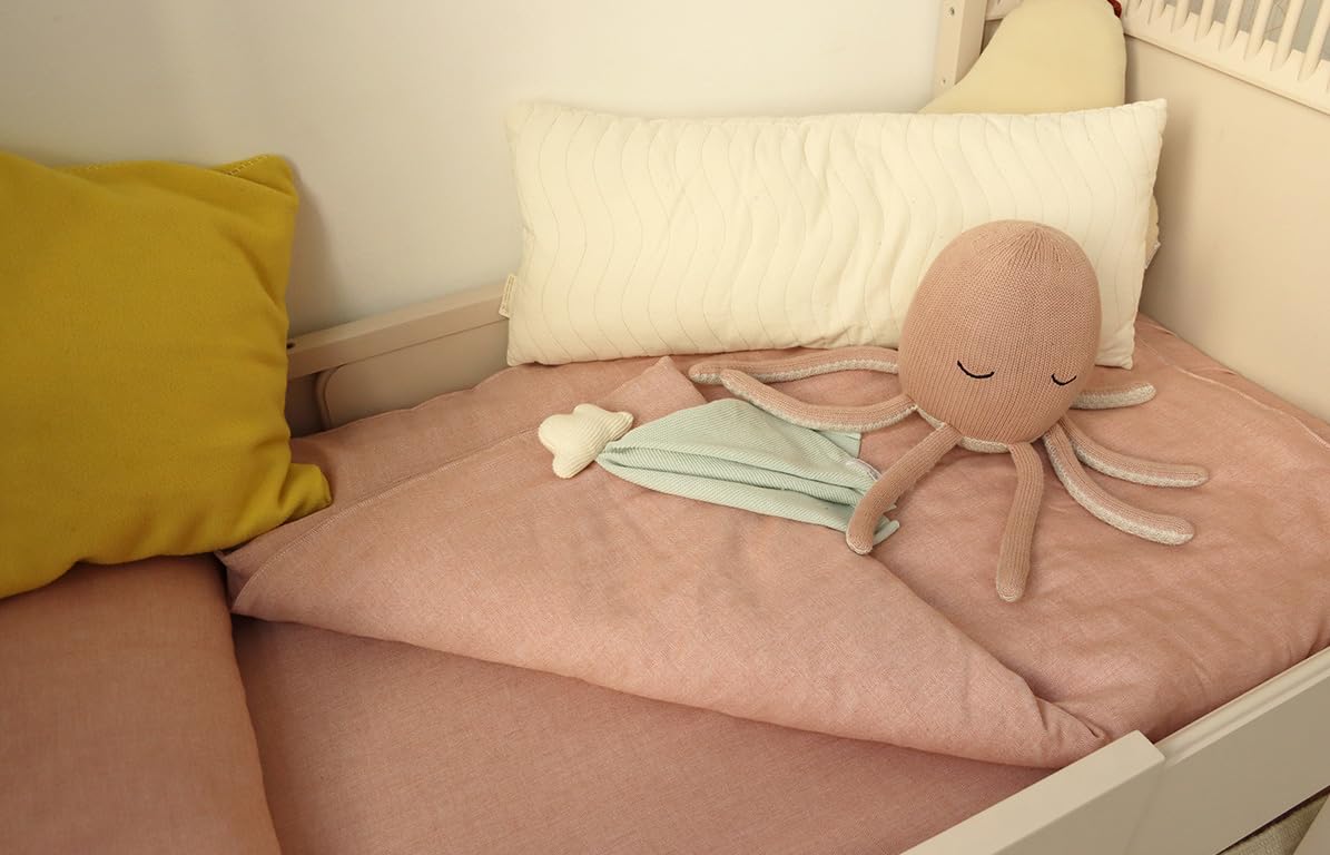 Kindsgut Linge de lit pour Enfants, 100% Coton, 135 x 100 cm avec Fermeture éclair, Respirant et Lavable à 40°, Rose foncé