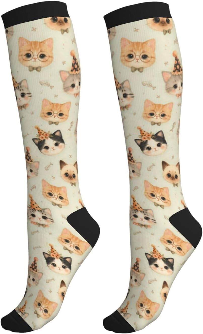 Floral Compression Socks Circulation Support Socks for Women Men