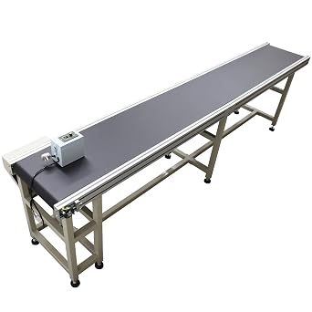 Belt Conveyor 118X 15.7 Electric Flat PVC Belt Conveyor Speed Adjustable Industrial Conveying System