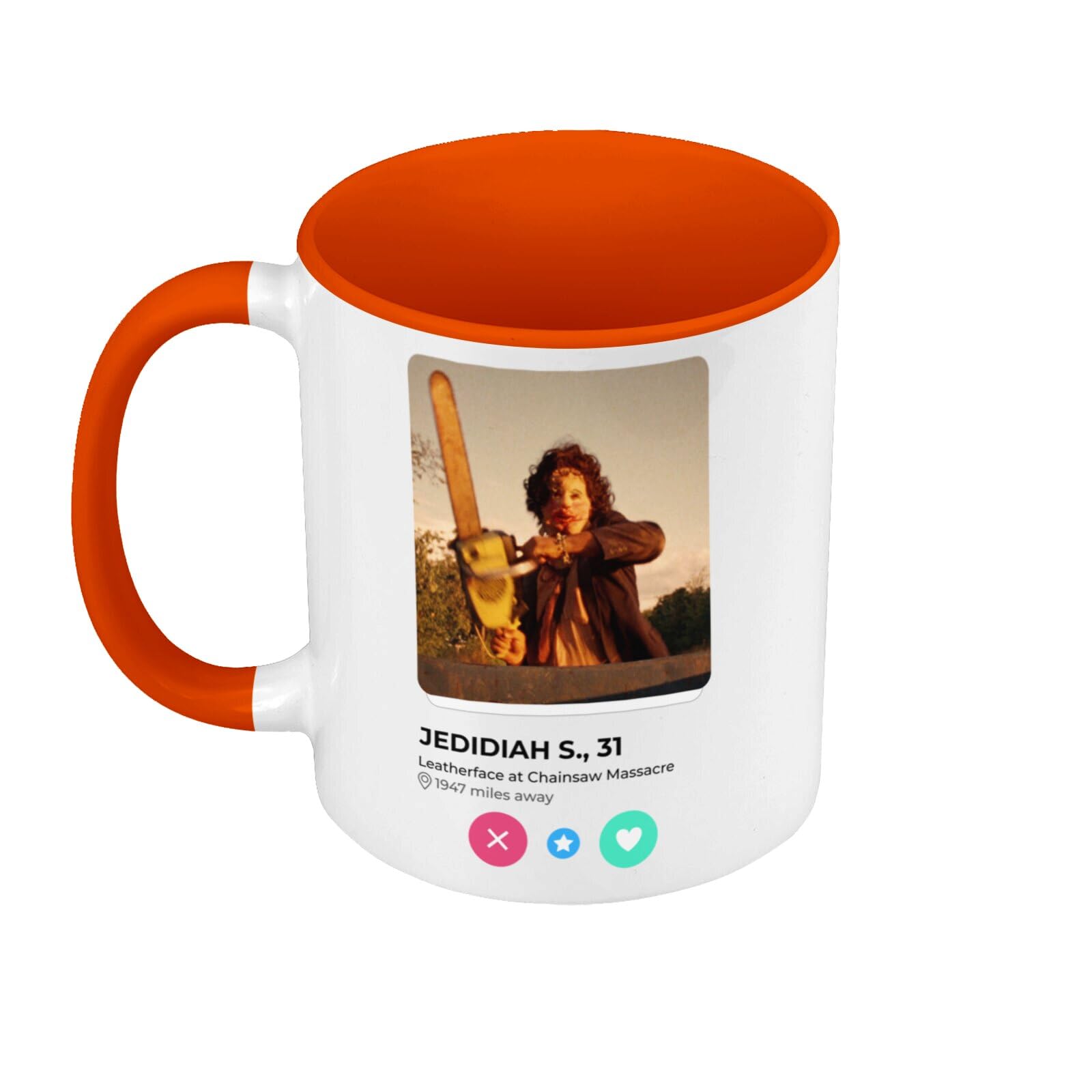 Fabulous Chrome Plated Ceramic Gold Mug - Jedidiah Sawyer Chainsaw - View #11