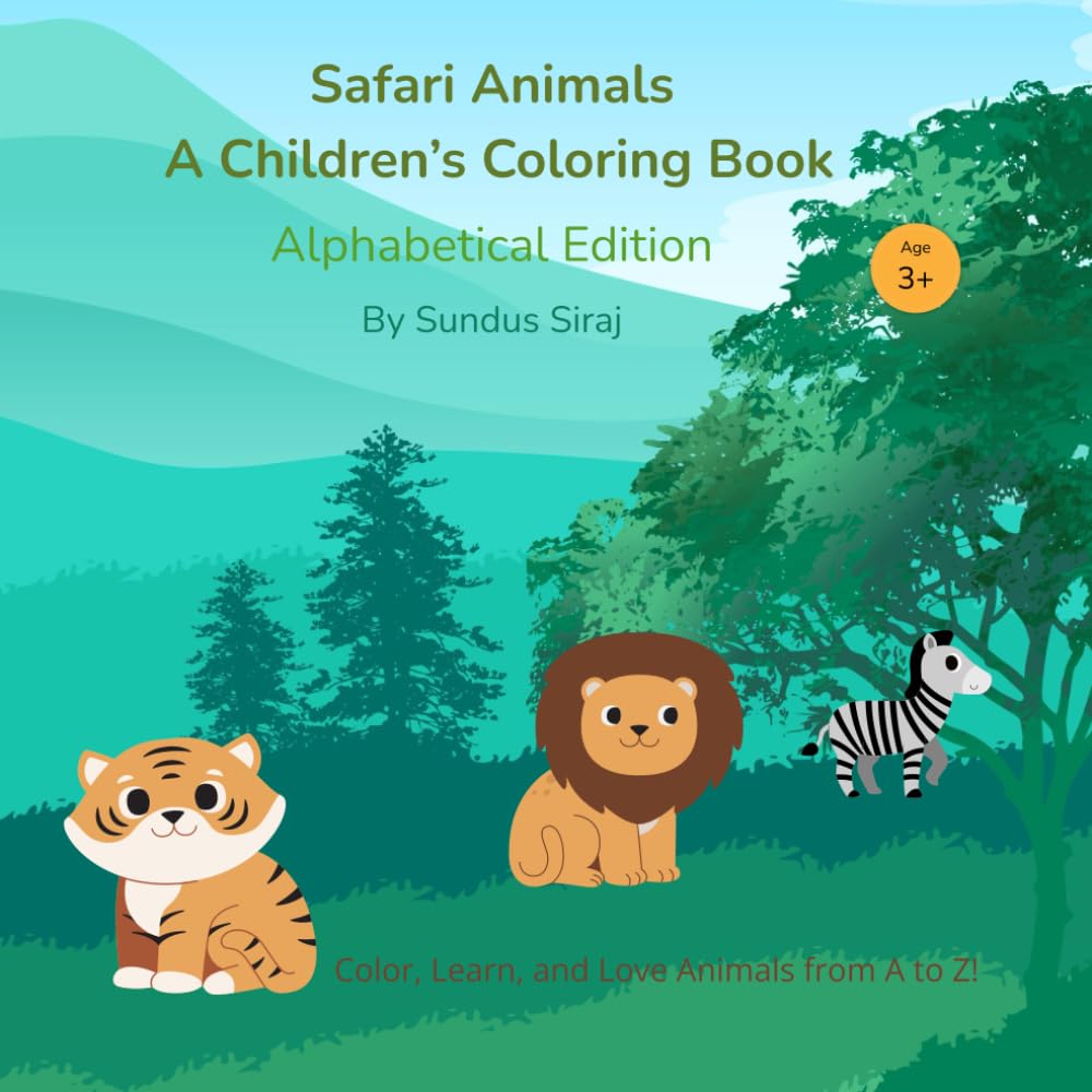 Safari Animals A Children's Coloring Book: Alphabetical Edition