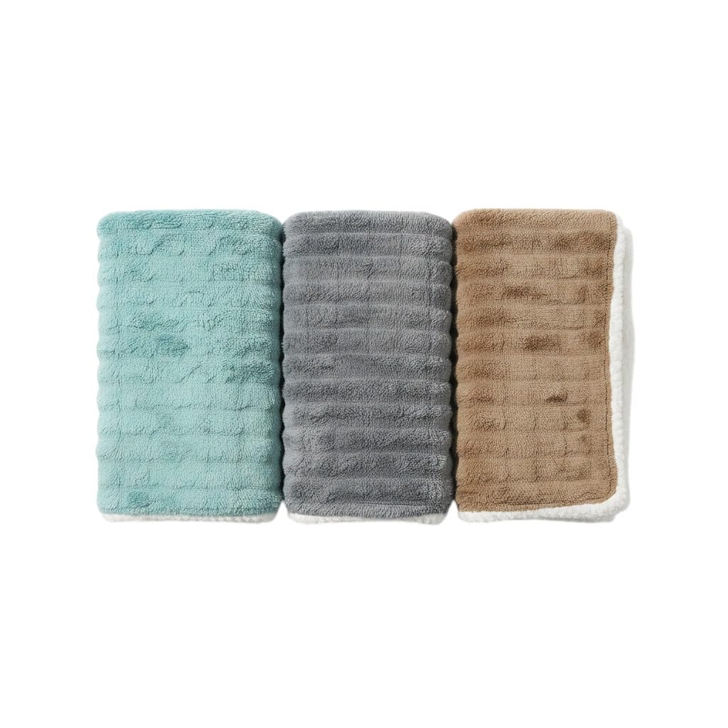 Face Towel Set of 3, Size 60 cm x 35 cm. | 100% Cotton, Extra Large Size, Soft Terry Fabric, Made in India, Bathroom Essentials-image-17
