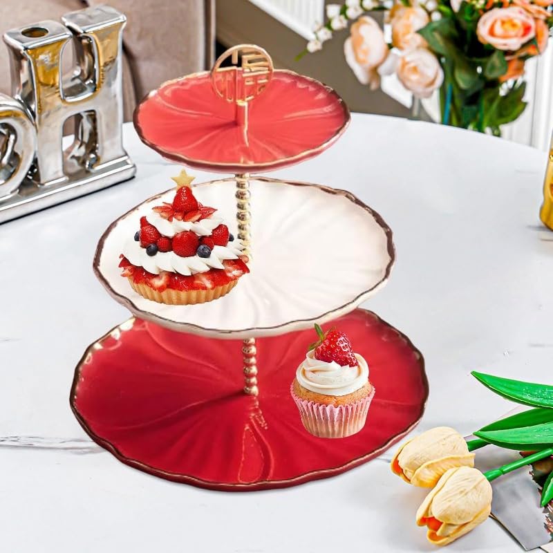 Soporte para cupcakes graduado para postres, soporte para dulces, decoración elegante, soporte para cupcakes, bandeja para servir para mesa o boda (3 niveles)