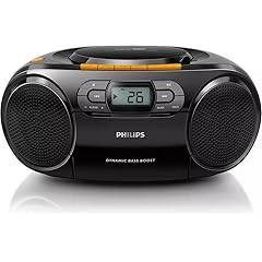 Philips Portable CD Player Boombox - Portable MP3 Player and Cassette Tape Player, Boom Box Compact Stereo Sound System with Dynamic Bass Boost, Take Your Music Outside with USB HiFi Music Player