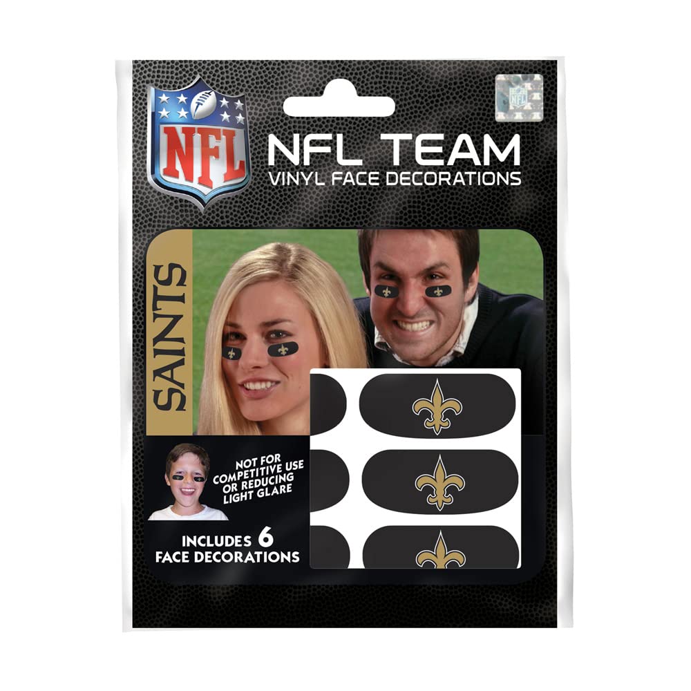 Party Animal New Orleans Saints Team Eye Black Strips- 3 Pairs