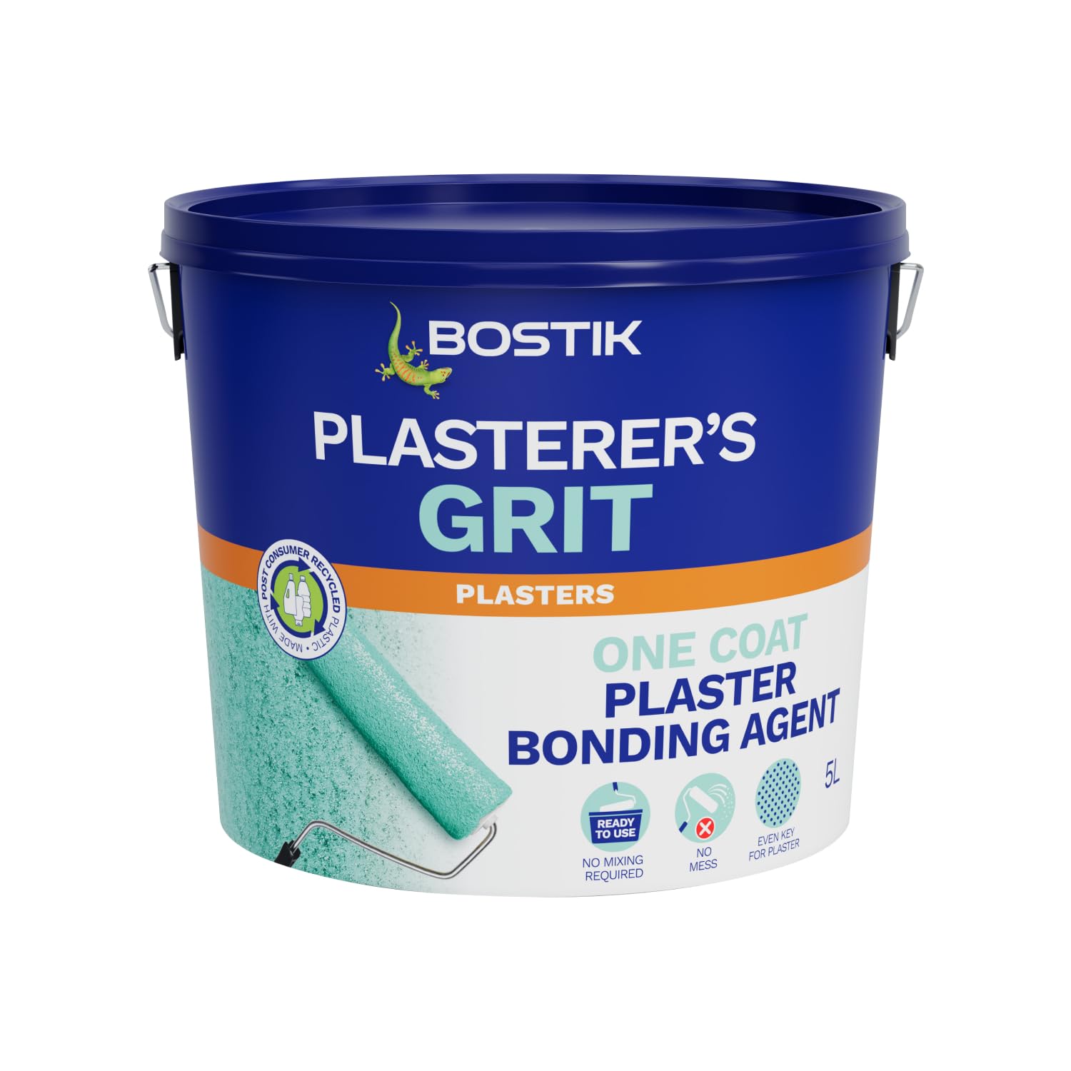 Bostik Plasterer’s Grit, Plaster Bonding Agent, No Mixing, Suitable For Interior Use, Easy to Apply, Colour: Green, 5L