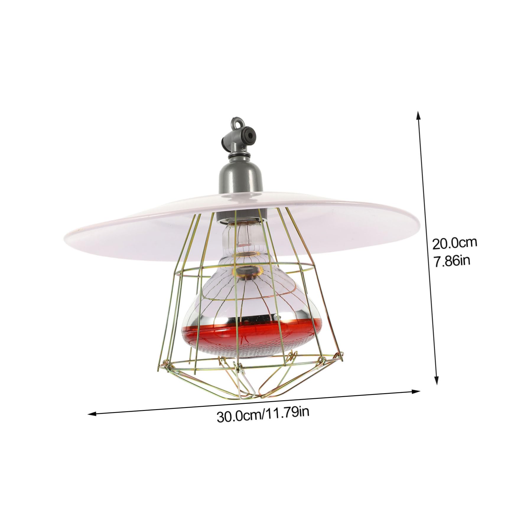 Housoutil Heizlampe für Viehkäfige mit Metall Lampenschirm, 1 Stück
