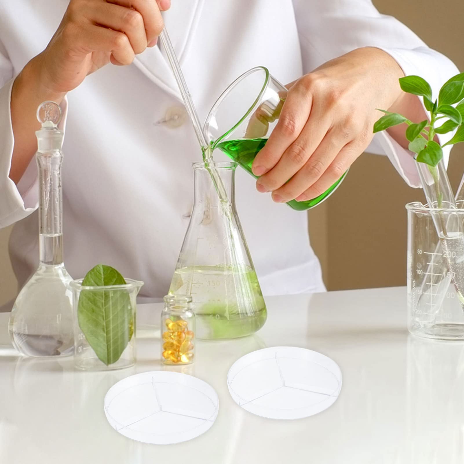 Gatuida 30piezas Placas De Petri Transparentes De Compartimentos Esterilizadas Para Cultivo De Bacterias Laboratorio y Aula De Ciencias
