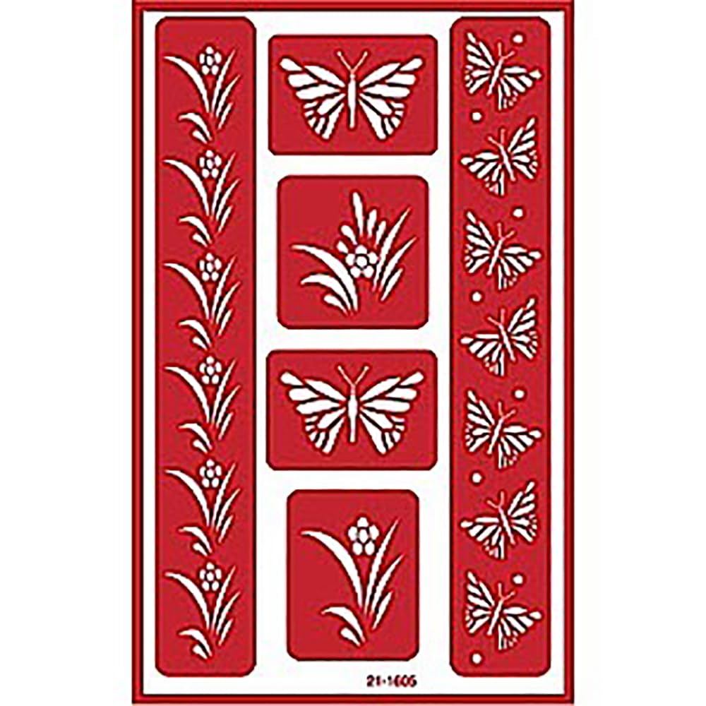 Etching Stencil - Butterfly Border - Reusable Stencil for Etching Glass and Ceramics