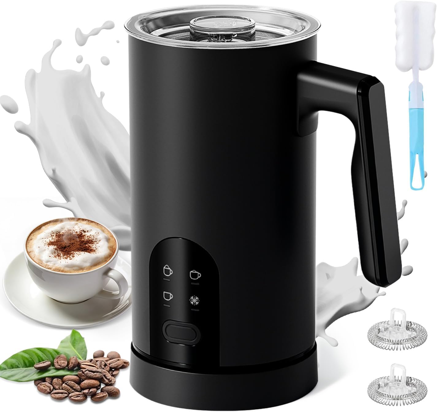 Milk Frother and Steamer, 4-in-1...