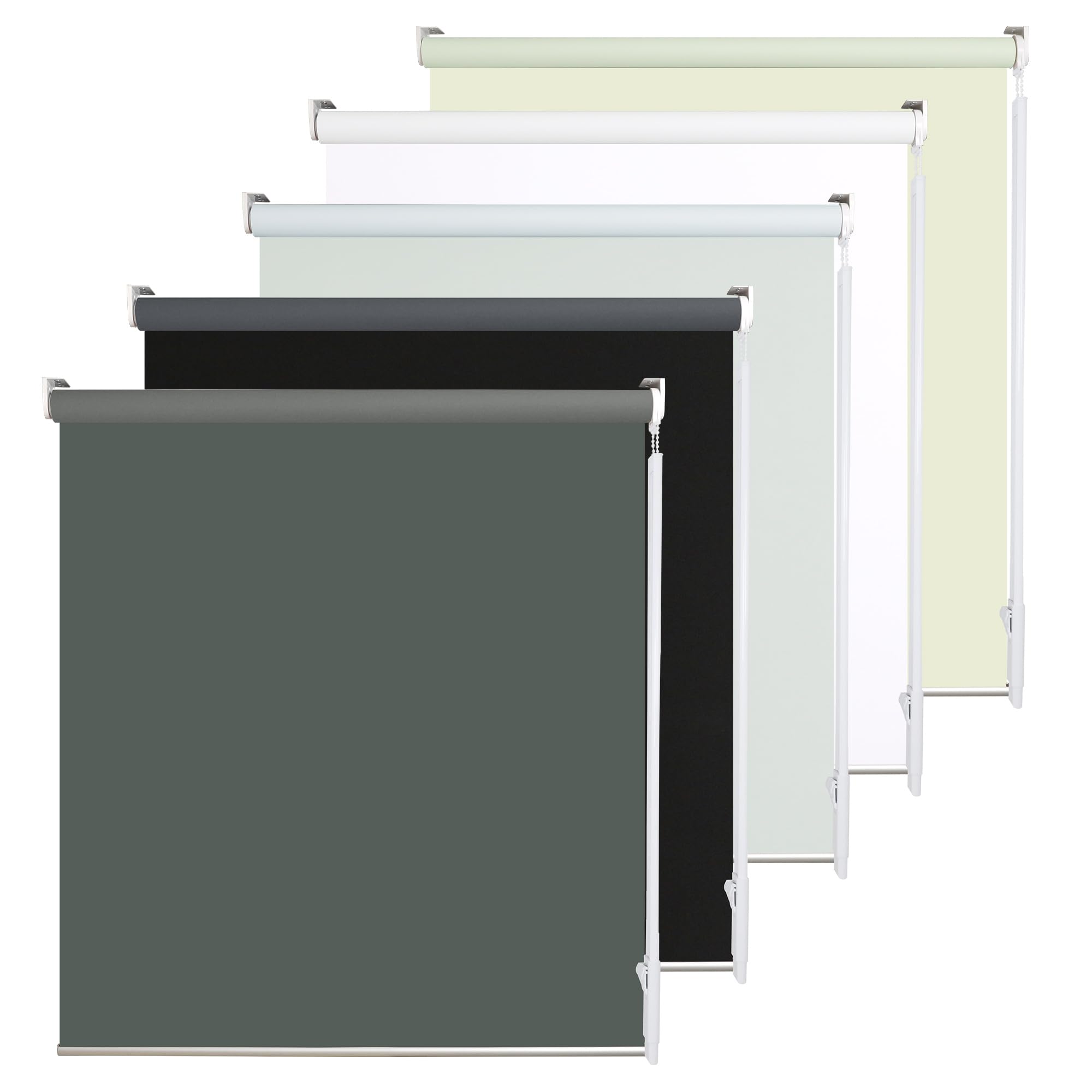 100% Blackout Cordless Roller Shades for Windows, Thermal Insulated UV Protection, Window Roller Blinds for Home, Office, Bedroom, Door, 36" W x 72" H, Dark Grey