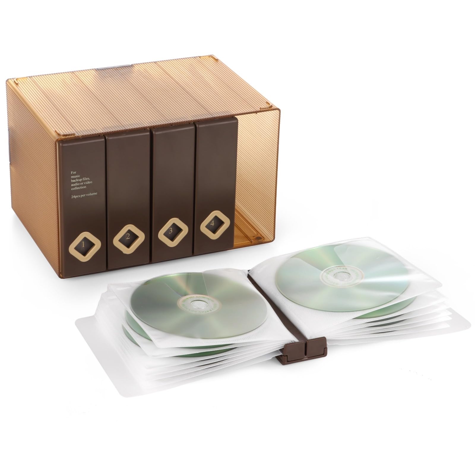 Generisch CD-Hülle, Standard-Kunststoff-Single-Jewel-Case für 120 Discs, staubgeschützte DVD-Disc-Aufbewahrungsbox, stabile stapelbare Aufbewahrungs- und Schutzbox für Discs, für Zuhause und Büro