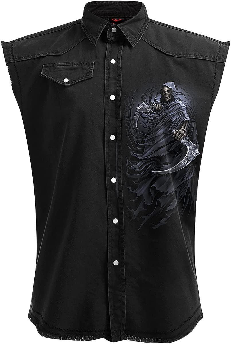 SpiralDouble Death - Sleeveless Stone Washed Worker Black
