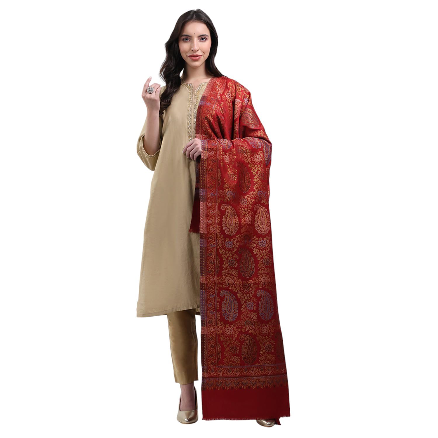 monte carlo Women Shawl | Soft Warm Stole for Ladies | Elegant Wool Wrap for Cold Weather | Stylish Traditional Winter Wear for Women (Pack Of 1)-picture-15