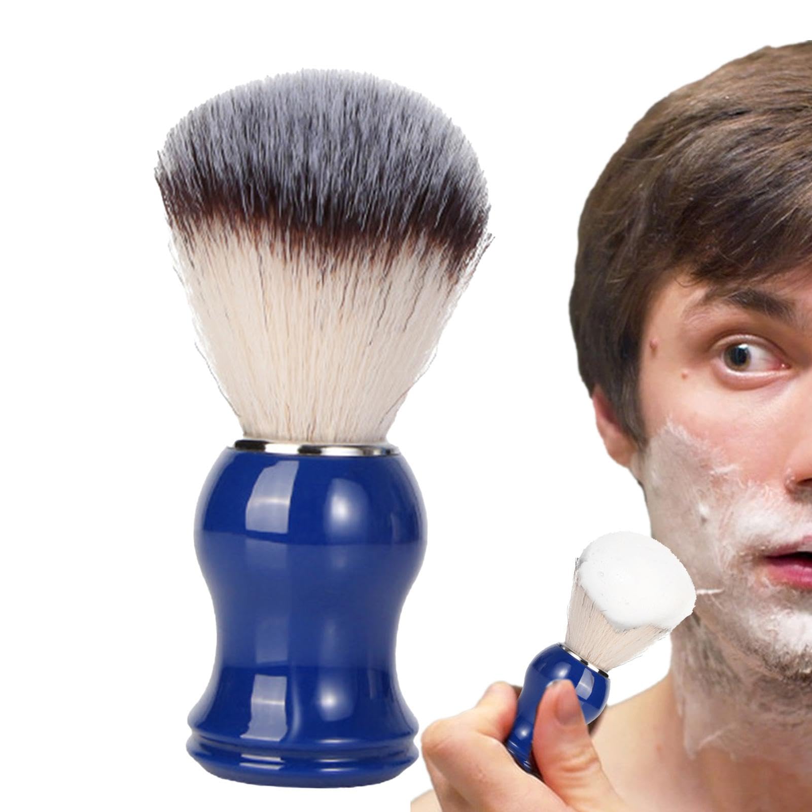 Pennello Per Crema Da Barba Manico Ergonomico Setole Morbide Per Crema E | Pennello Da Rasatura Per Uomo Barbuto Portatile Festa Del Papà Compleanno San Uomini Barbuti