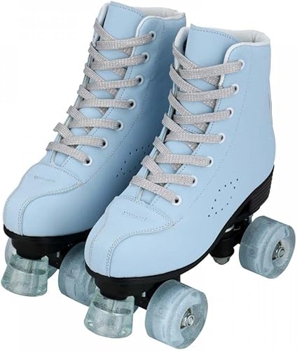 Miniatura 9 de XUDREZ Patines de ruedas para mujeres y hombres, patines brillantes de doble fila de cuatro ruedas, patines con bolsa para zapatos