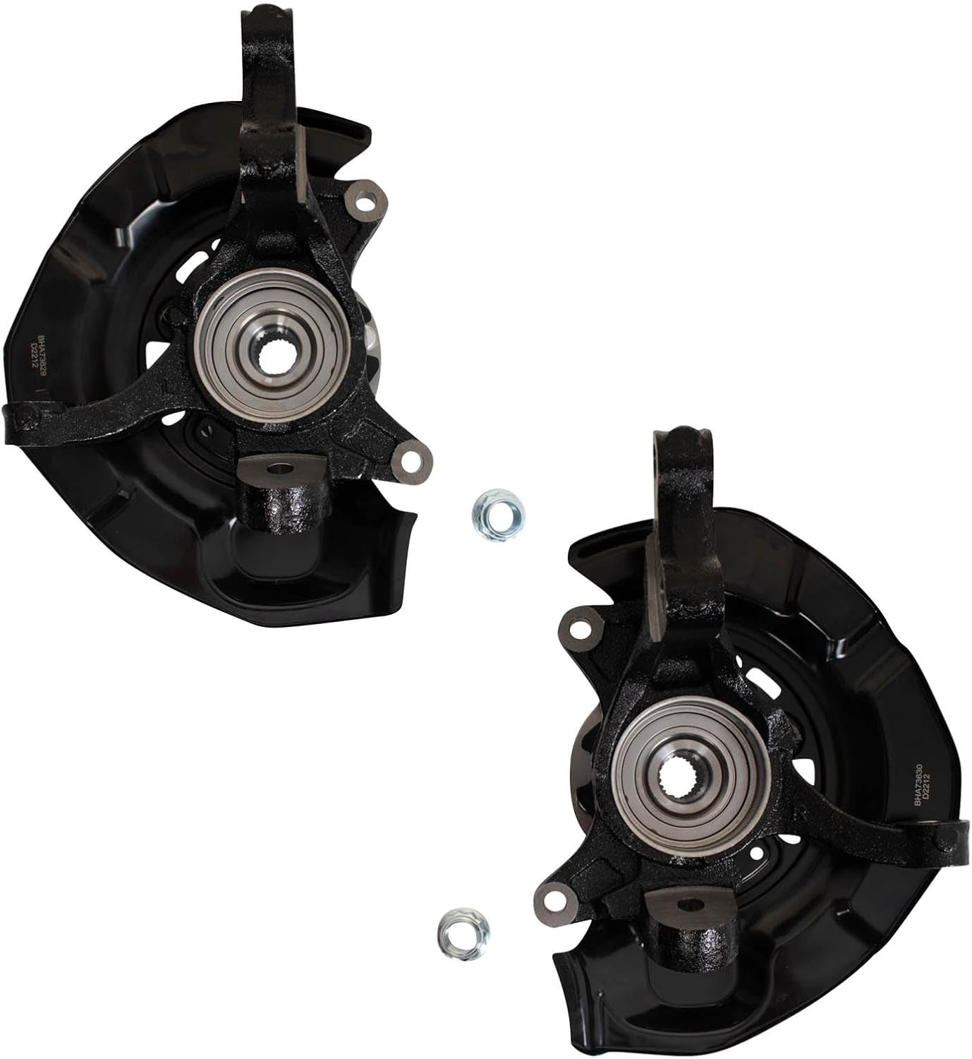 TRQ Front Driver & Passenger Side Steering Knuckle Assembly Kit Compatible with 2007-2011 Toyota Camry