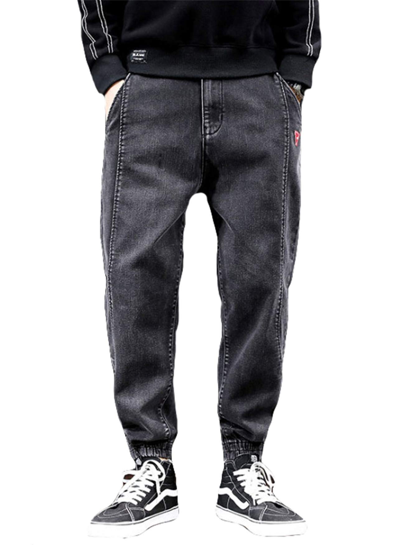Andongnywell Mens Basic Slim Stretch Jeans for Men Casual Skinny Elastic Jean Elasticized Loose Denim Pants