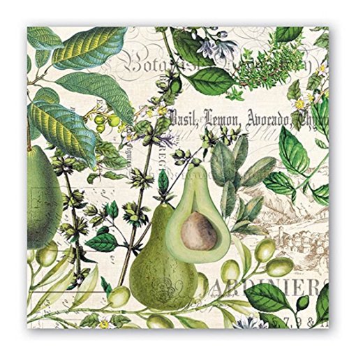 Michel Design Works 20-Count 3-Ply Paper Luncheon Napkins, Avocado