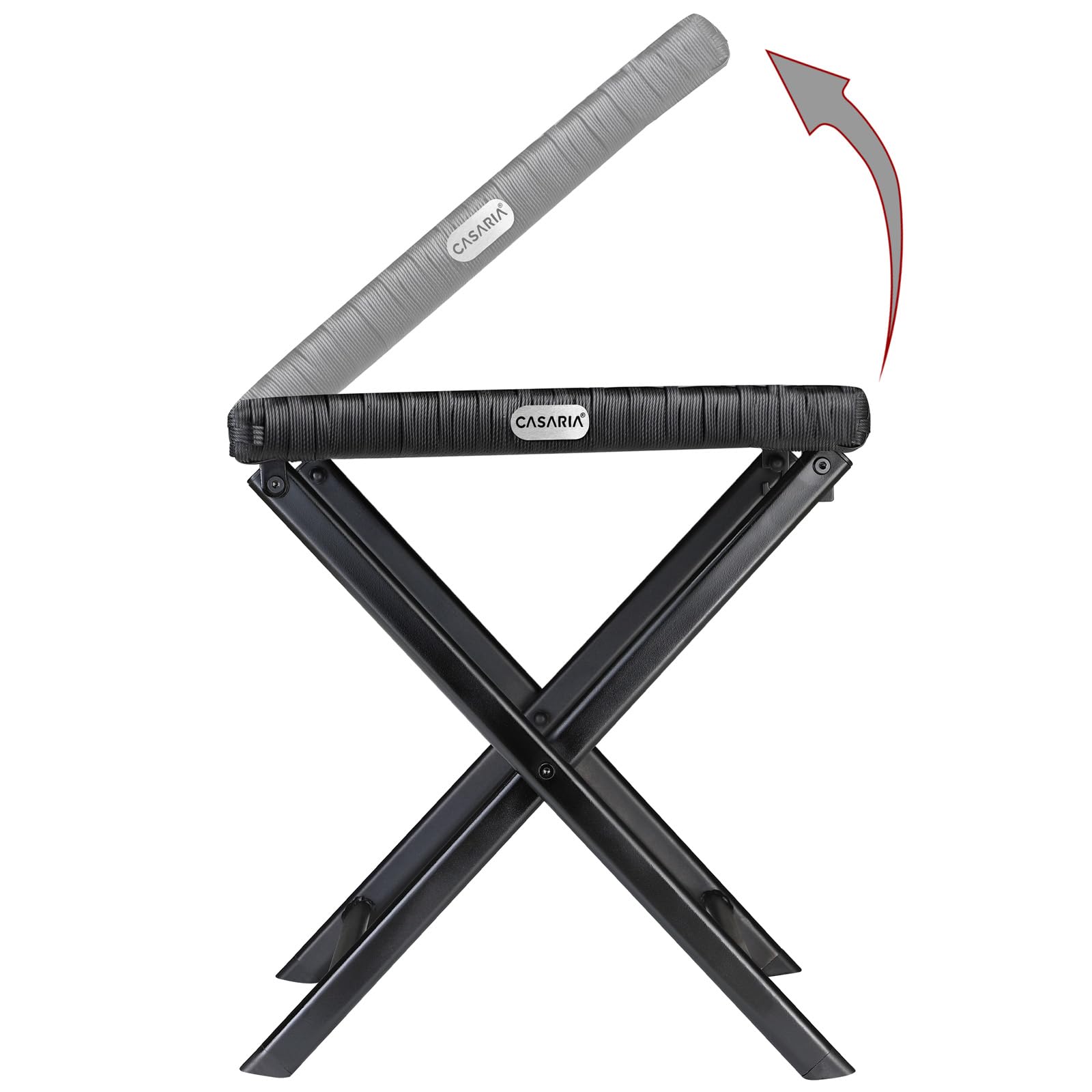 Casaria Polyrattan Set of 2 Folding Stool 110kg Maximum Weight
