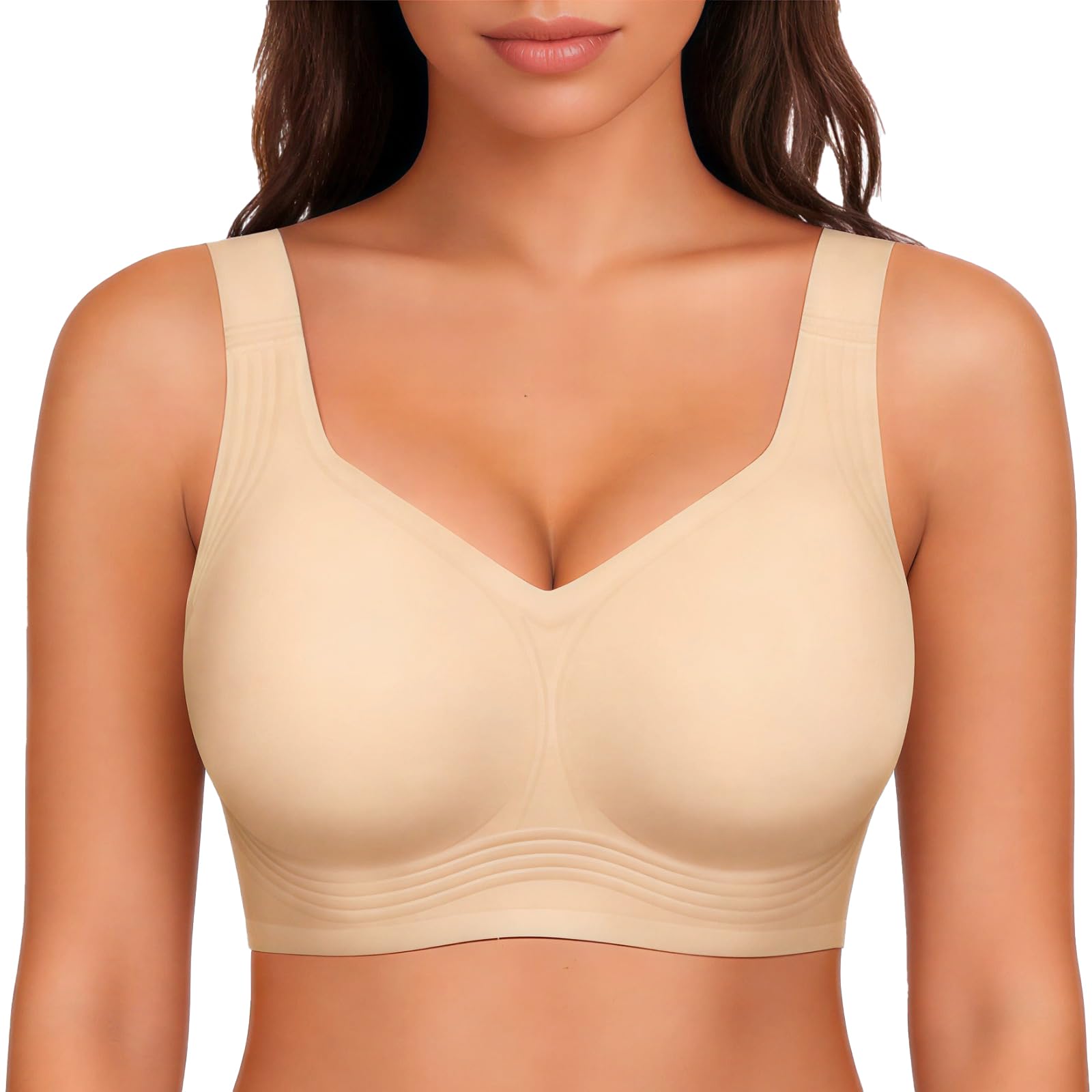 2026 Wireless Seamless Push Up Plus Size Bras Comfortable No Underwire Supportive Full Coverage Everyday Bra for Older