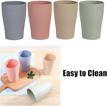 Plastic Drinking Cup 4Pcs 275ml Reusable Drinking Cups Tumbler Set