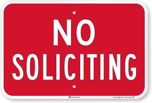 Miniatura 1 de SmartSign - K-7506-EG-12x18 "No Soliciting" Letrero | 12" x 18" 3M Aluminio Reflectante de Grado Ingeniero 12" x 18" 3M EG Aluminio Reflectante