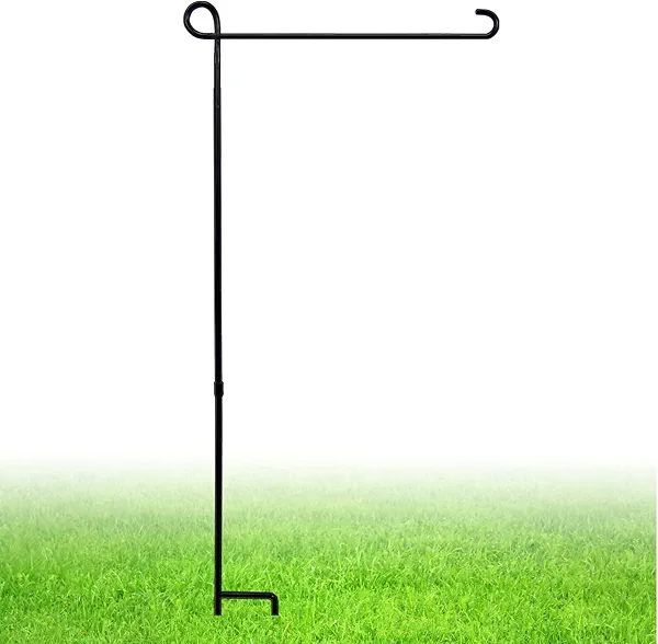 ESTTOP Garden Flag Stand, Thickened Pole Sturdy Straight Premium Metal Yard Flag Holder Weather-Proof Flagpole Seasonal Garden Flag, Christmas Garden Flag, Outdoor Decor Decoration
