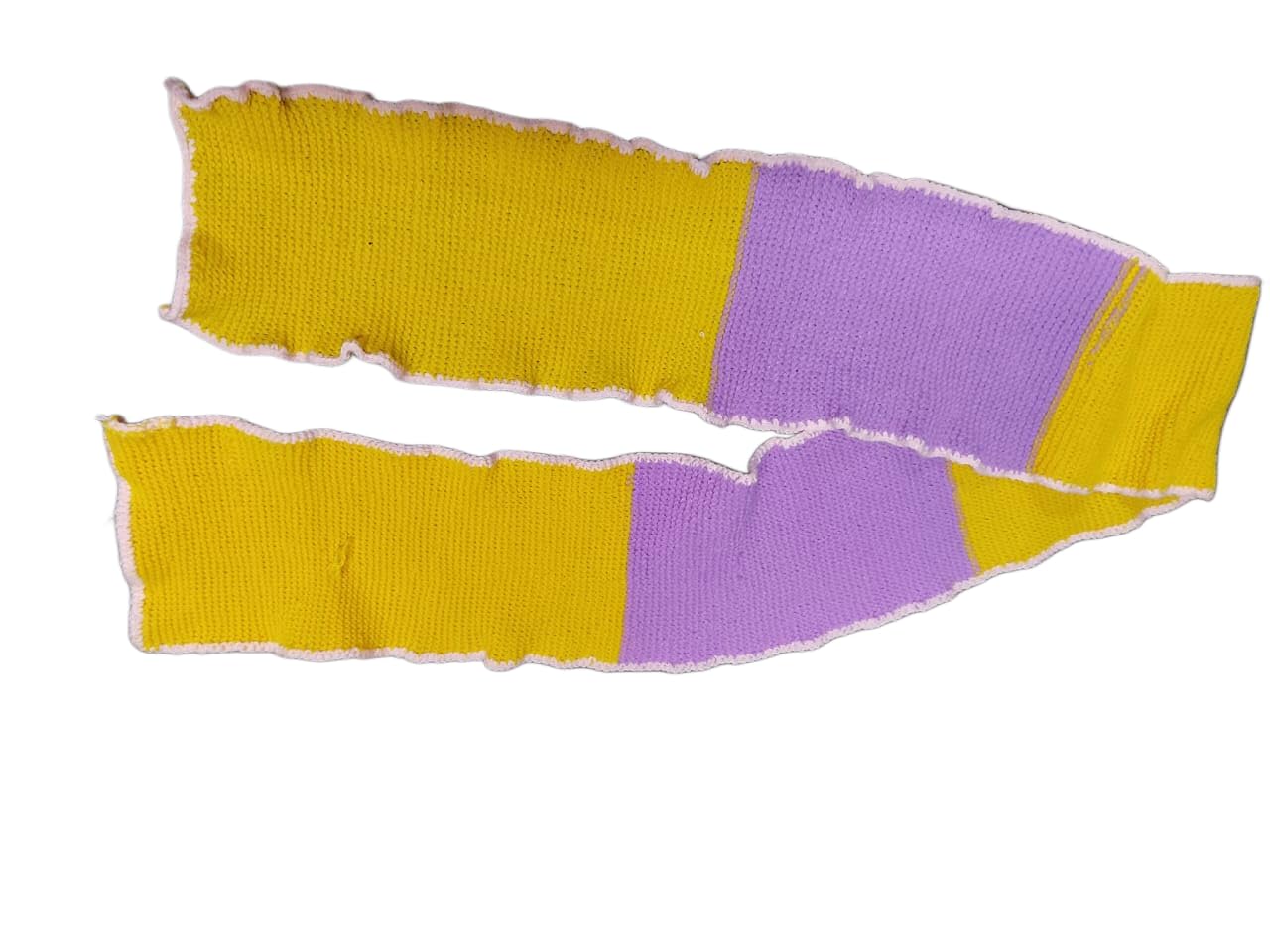 Minu Collection Handmade Knit Muffler for Women, Yellow and Purple-picture-10