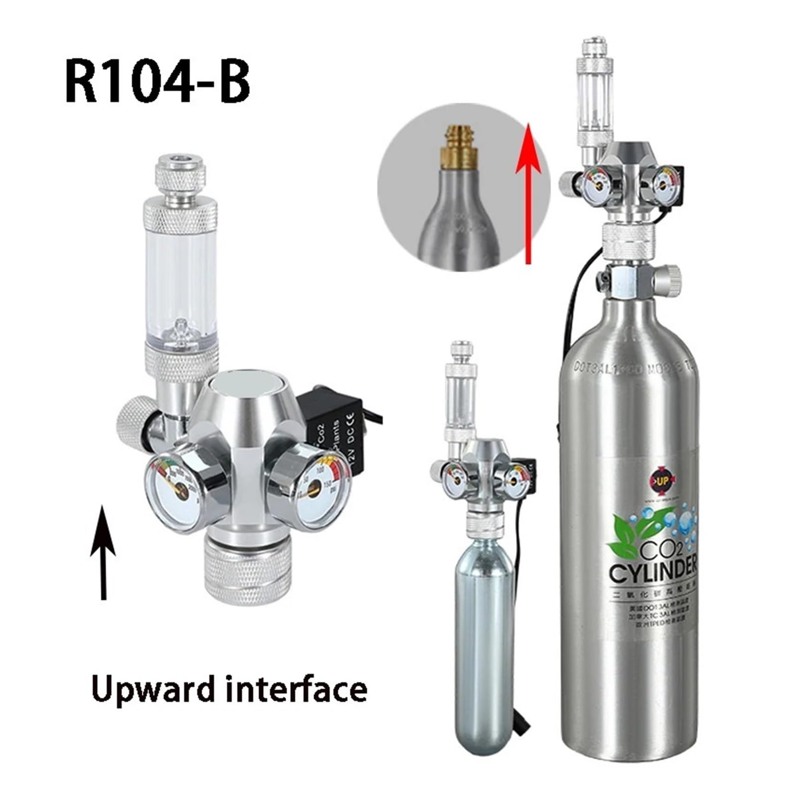 Regolatore di CO2 for Acquario Valvola elettromagnetica Contabolle Sistema di Controllo di CO2 Valvola di riduzione della CO2 for Acquario(R104-B,TR21)