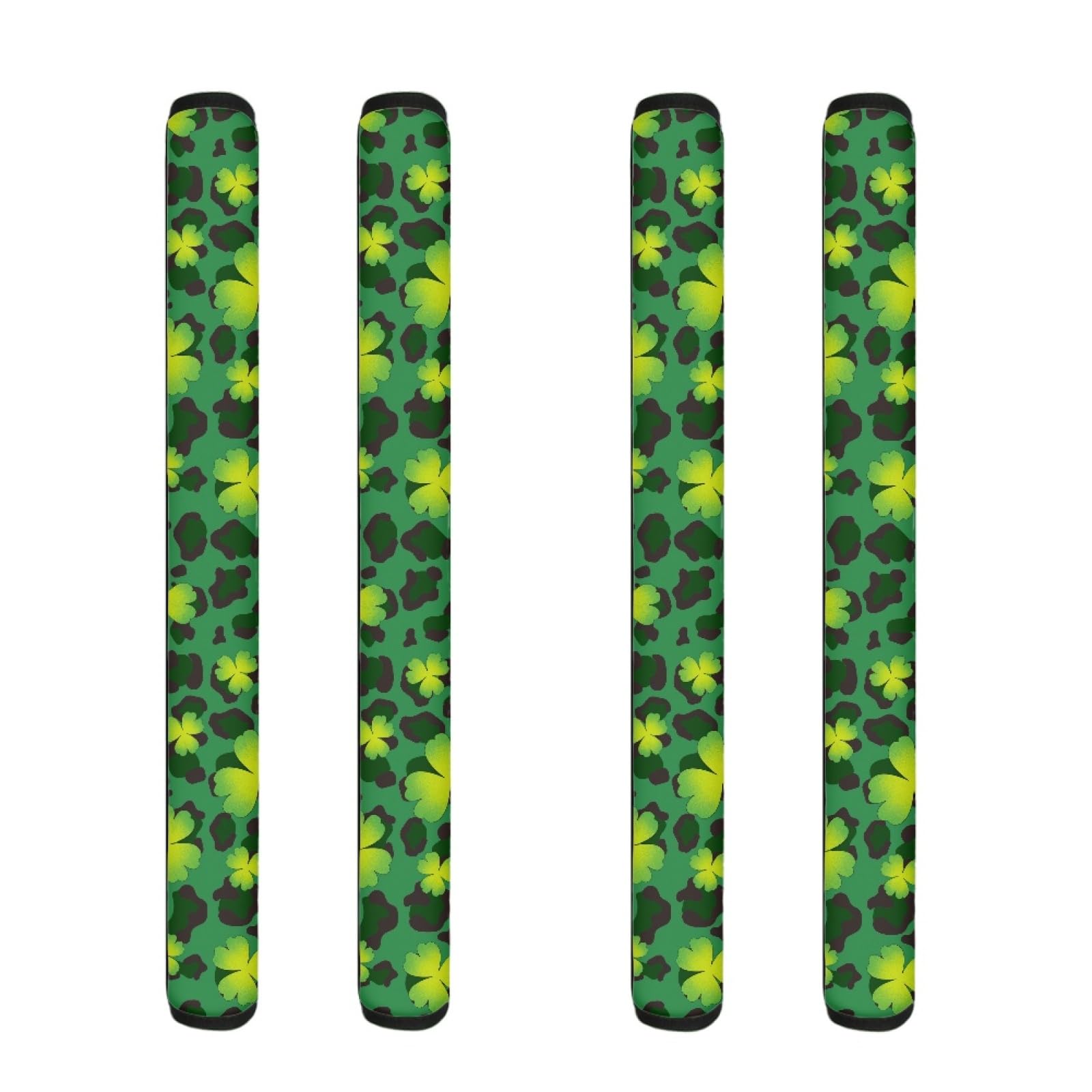 St.Patrick's Day 4 PCS Refrigerator Door Handle Covers Set, Anti-Slip Kitchen Appliance Decorative Mat for Fridge Dishwashers Microwave Indoor Home Kitchen Decoration,Leaves Green