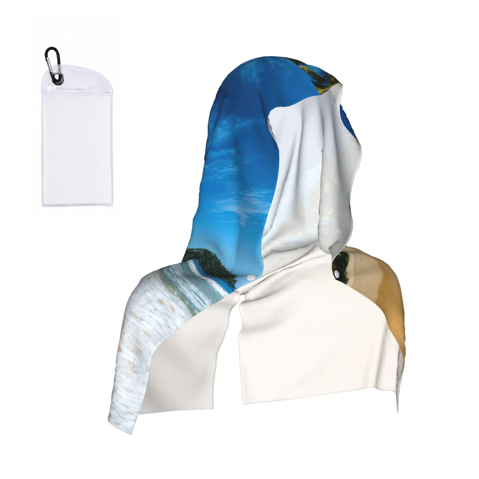 ZYJHYY Clear Sky Wave Beach Print Unisex Swimming Towel Practical Camping Towel Skin-Friendly Cooling Towel For Workout Training
