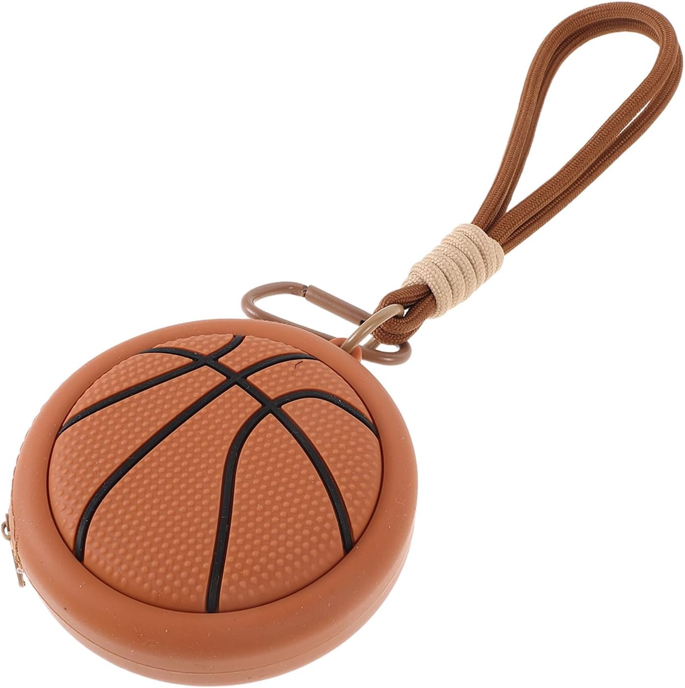 Girls Basketball Coin Pouch Organizer with Keychain, PVC Coffee