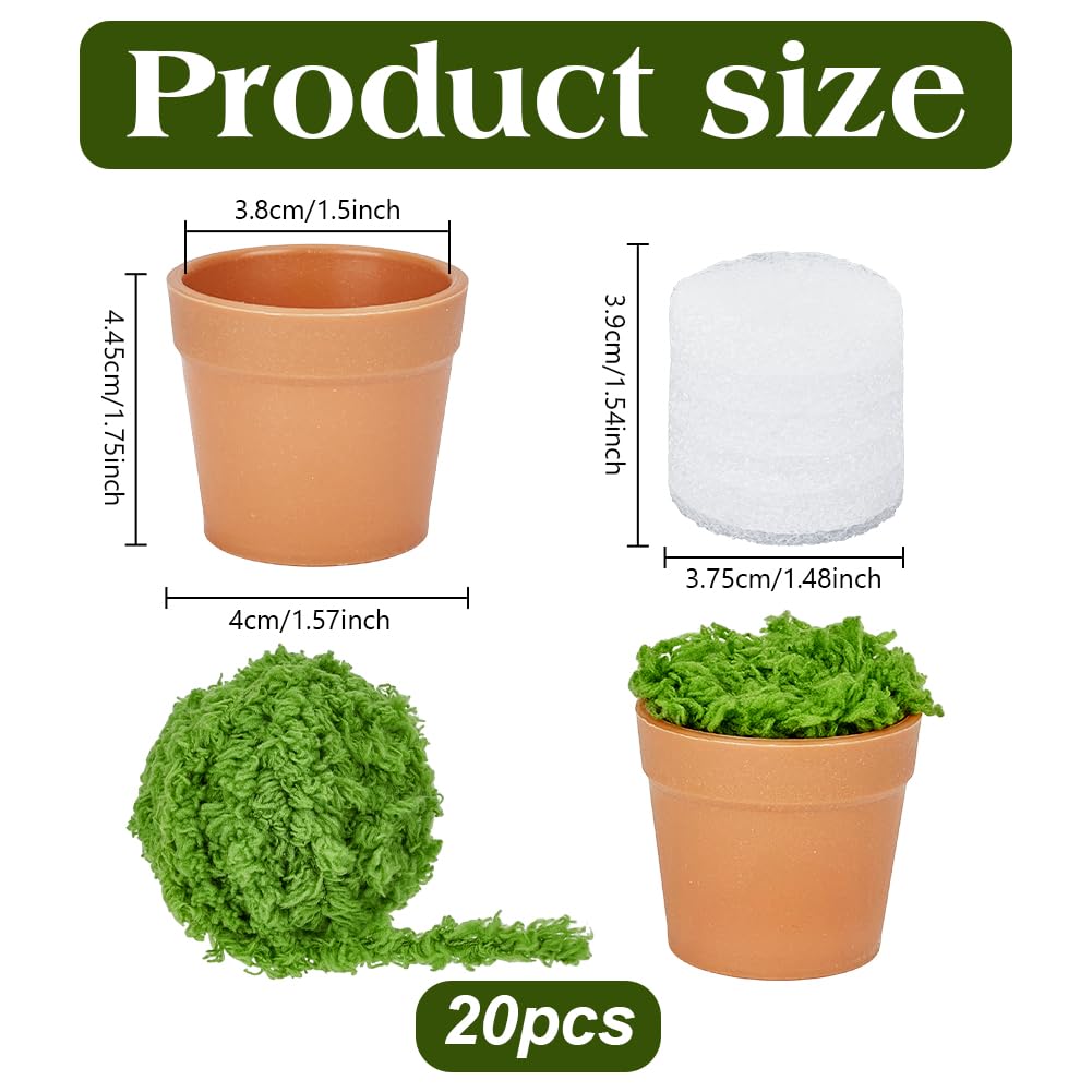 PH PandaHall 20 Set Mini Vasi per Fiori Piccoli Vasi in Terracotta, 40x44.5mm Vaso in Plastica per Piante con Schiuma per Semi Piante Giardinaggio Bomboniere Decorazioni