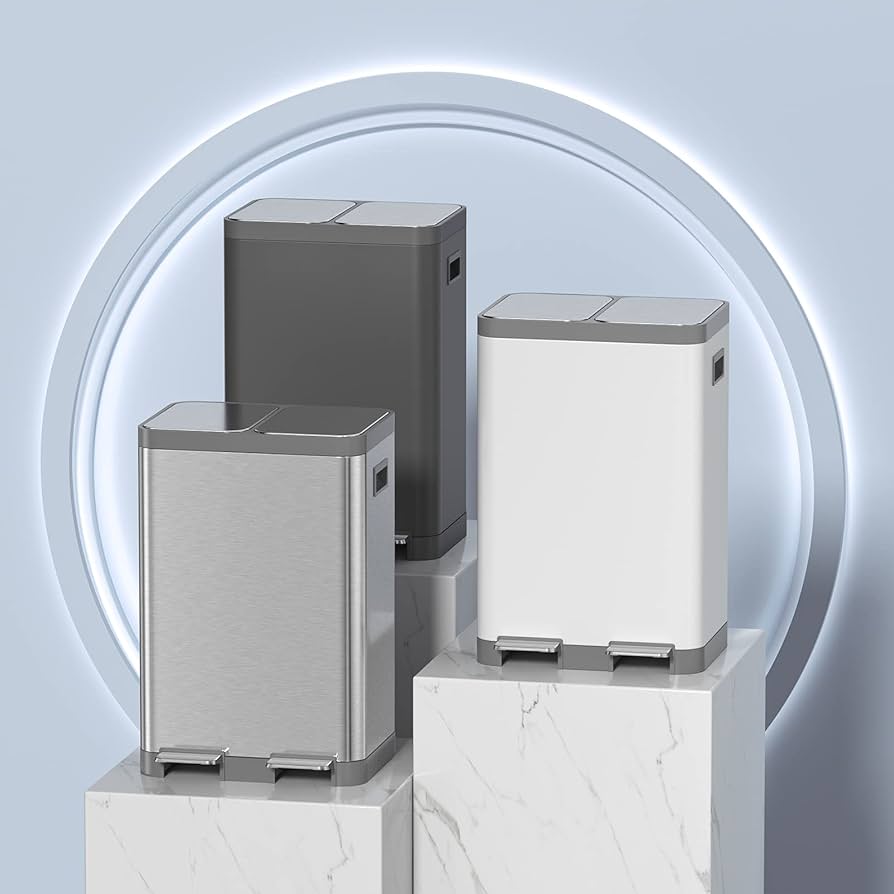 Amazon｜フタ付きゴミ箱 分別 2段 おしゃれ ごみ箱 ステンレス ゴミ箱