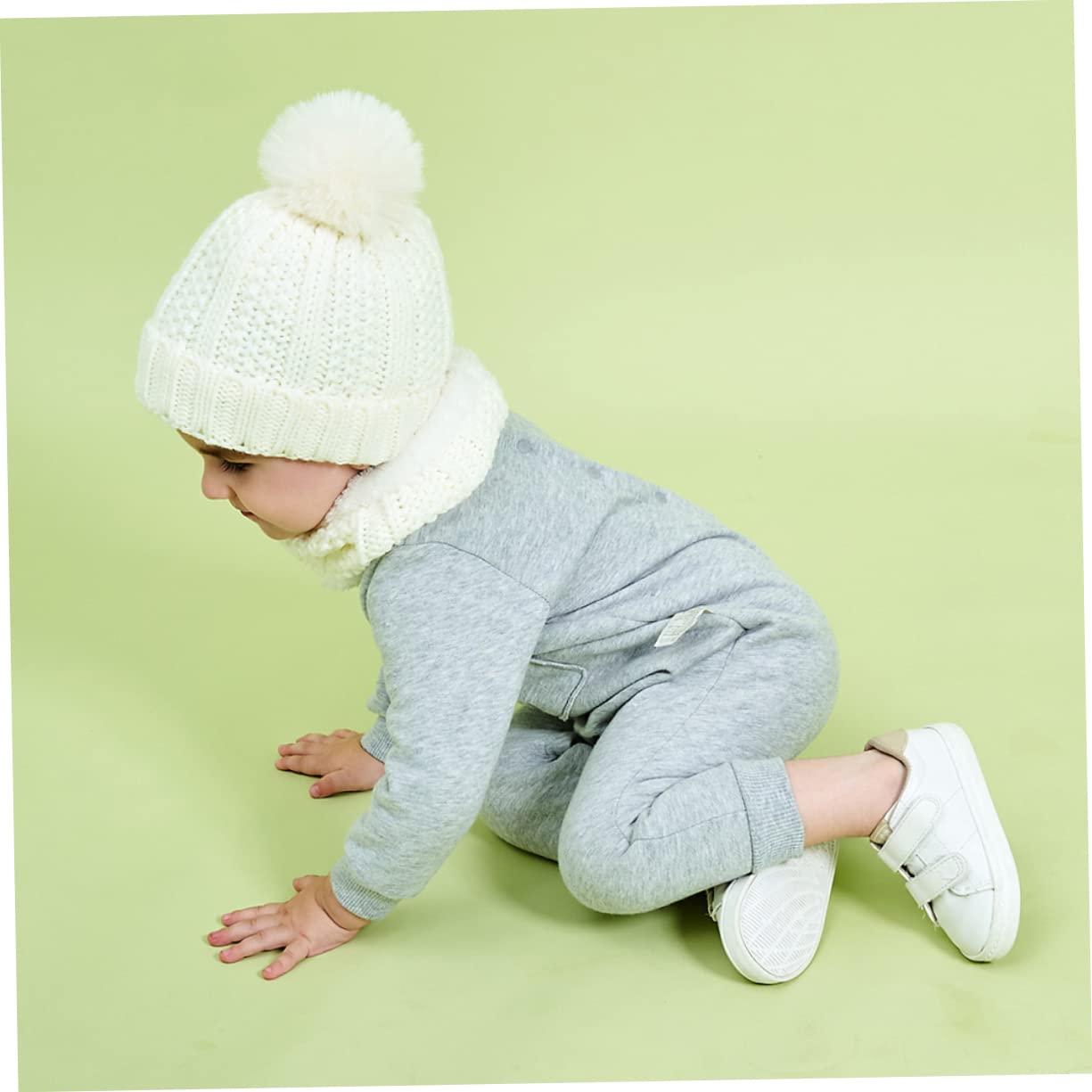 Berretto per Cappello di Pile Cappello Invernale per Neonato Cappello Invernale Lavorato a Maglia Calda Ragazza con Cappello a Maglia Ragazze Caldo Acrilico Bianca