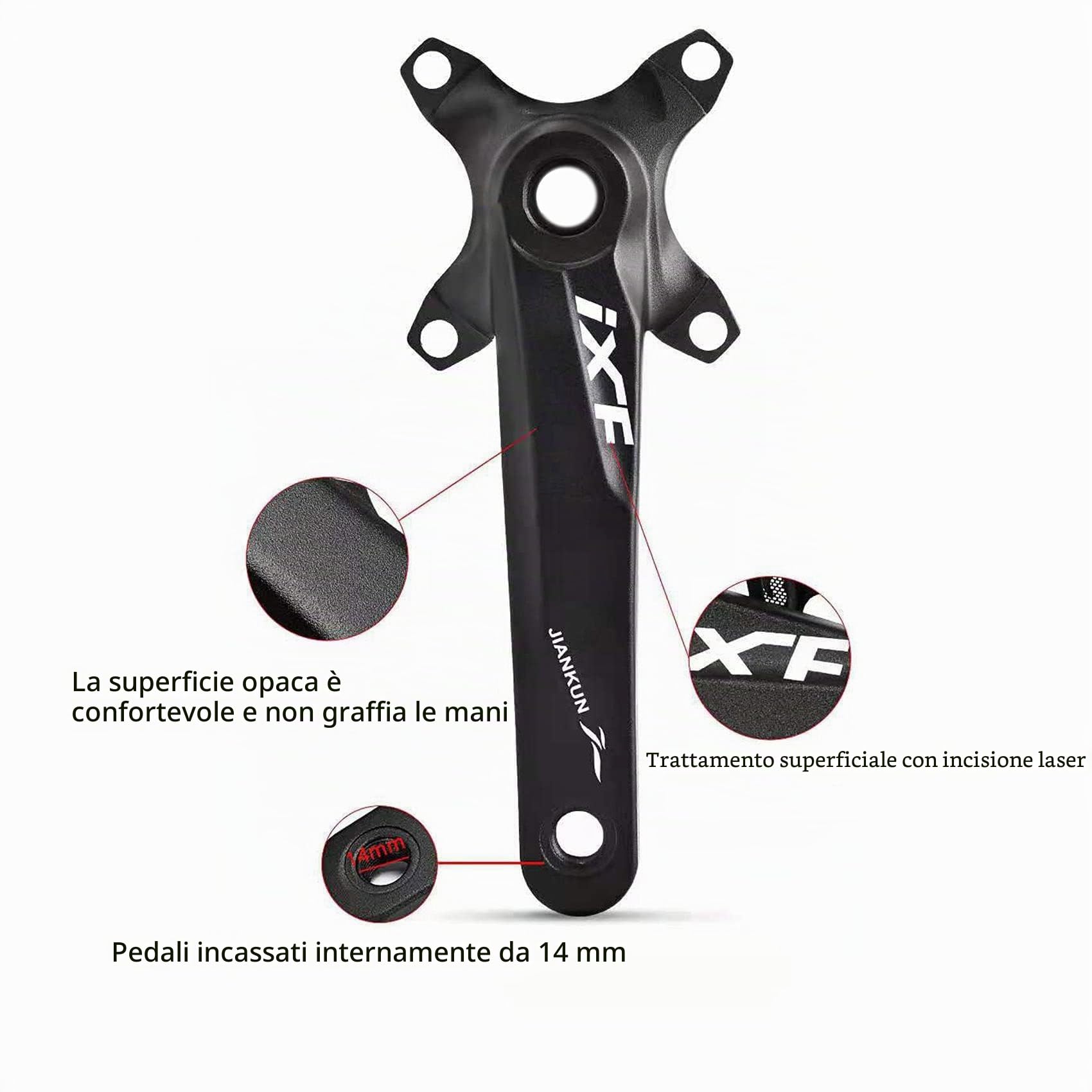 ENGWE MTB Guarnitura per mountain bike Cava Integrata Pedivella Modificata Singolo Disco 32T 34T 36T 38T