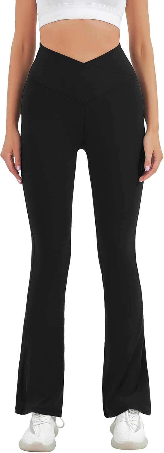 HEGALY Women's Flare Yoga Pants - Crossover Flare Leggings Buttery Soft High Waisted Workout Casual Bootcut Pants