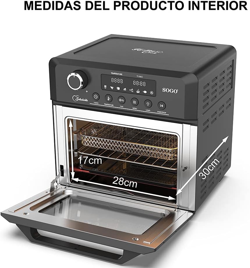 Friggitrice senza olio - ad aria calda - con forno - 18 L - 1500 W Friggitrice senza olio - ad aria calda - con forno - 18 L - 1500 W