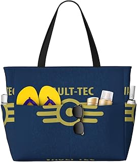 [ZOOKISS] トートバッグ フォールアウト おしゃれ プールバッグ 大容量 ビーチバッグ 手提げ 肩掛け 小物ポケット付き ビーチ ジム 銭湯 旅行 レディース 男女兼用 プレゼント