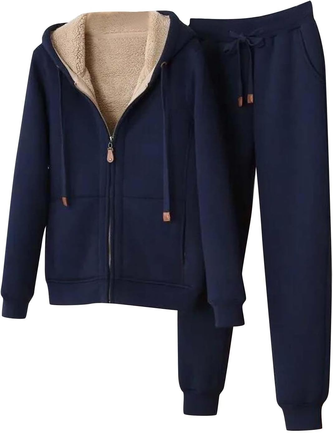 Uillui Sherpa Fleece Lined Set Womens Winter Thicken