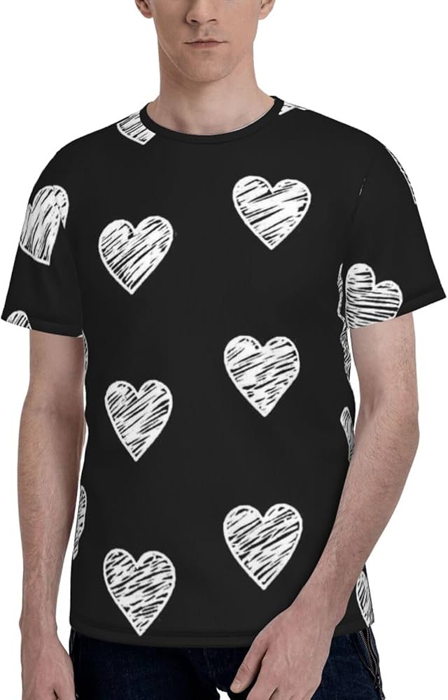 Amazon.co.jp: Tシャツ ハート柄 半袖 夏服 トップス メンズ ショート