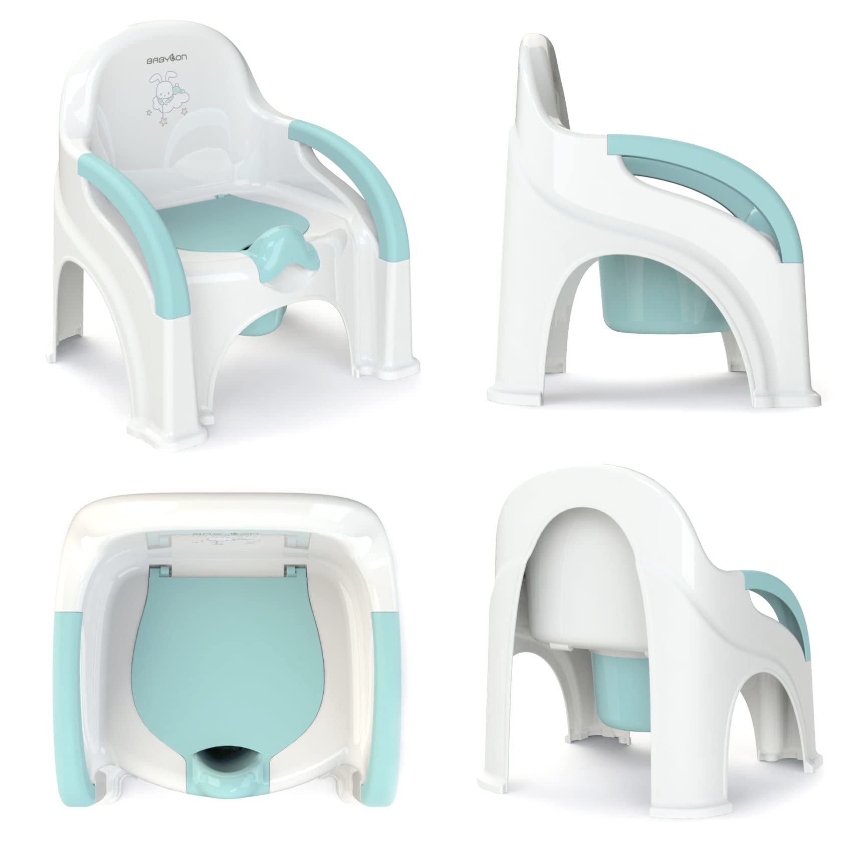 BABYLON Premier Pot Enfant couvercle+bol, Pot bebe toilette dès 1 an, Blanc