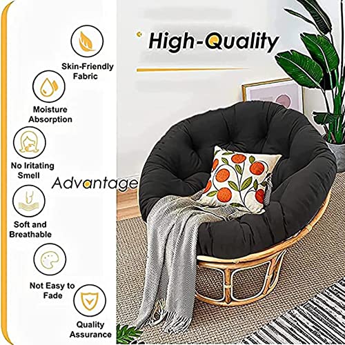 Coussin de chaise Papasan rond jaune 120cm imperméable déhoussable moelleux