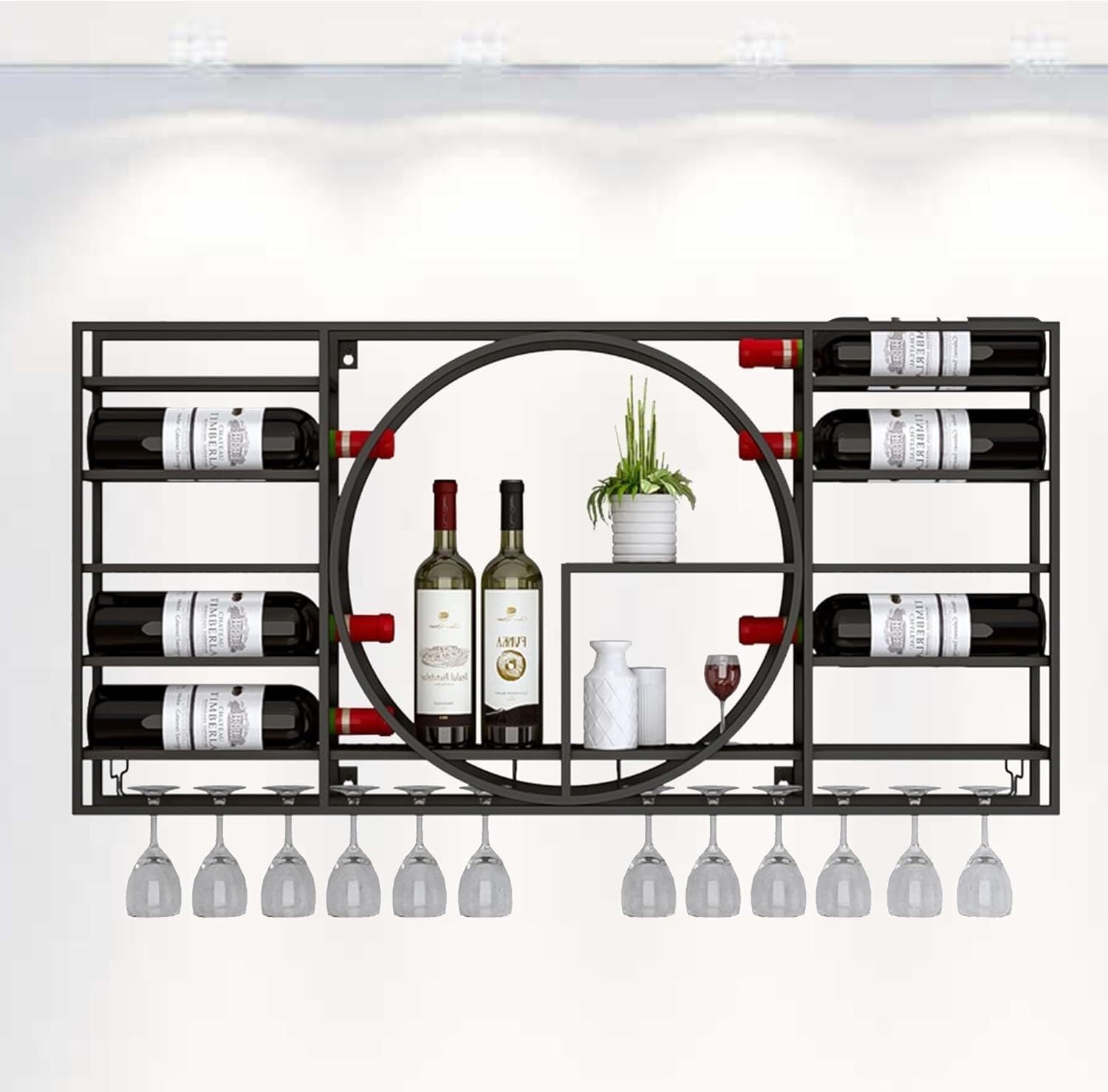 Casier à vin empilable et suspendu pour créer un coin bar salon chic